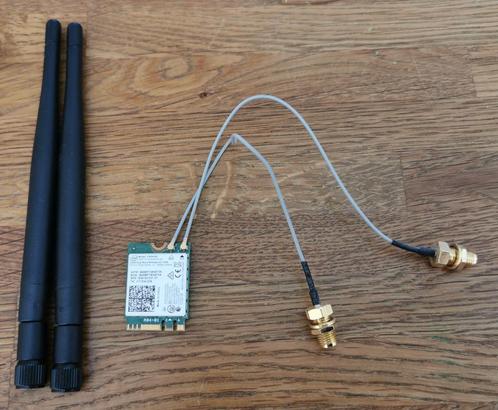 Intel Dual Band Wireless-AC 3165 wifi module 5G - 2 antennes, Computers en Software, WiFi-versterkers, Zo goed als nieuw, Ophalen of Verzenden