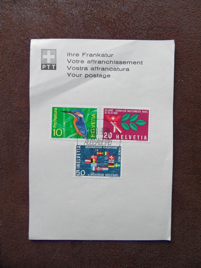 PTT vel Ihre Frankatur – 3 zegels A, Ophalen of Verzenden, Gestempeld