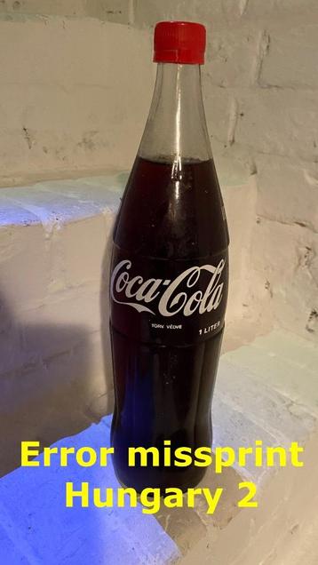 Oude Hongaarse Coca-Cola fles uit jaren 80's MISDRUK 1 beschikbaar voor biedingen