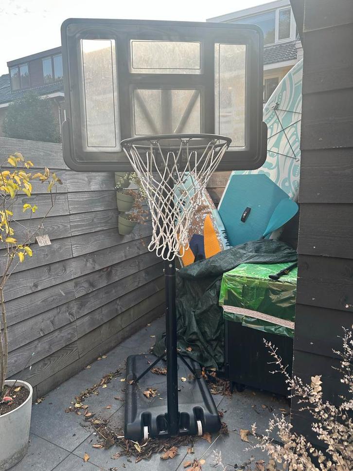Verstelbare basketbalpaal met netje, Sport en Fitness, Basketbal, Gebruikt, Ring, Bord of Paal, Ophalen