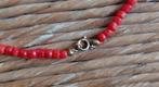 bloedkoraal ketting,14krt,sluiting echt!!, Ophalen of Verzenden, Gebruikt, Rood, Steen of Mineraal