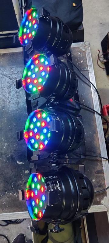 4x Lightmaxx Ledpar56 18x1watt RGB ledspot incl. kist beschikbaar voor biedingen