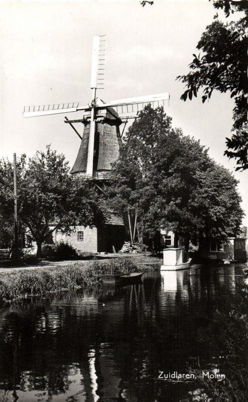 Zuidlaren, Molen - boot woonark - 1959 - ongelopen, Verzamelen, Ansichtkaarten | Nederland, Ongelopen, Overijssel, 1940 tot 1960
