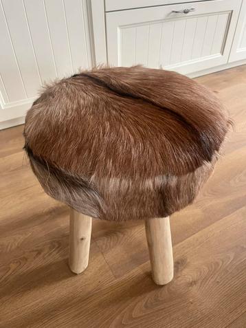 Kruk met geitenvacht beschikbaar voor biedingen