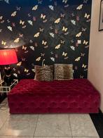 Grote fluwelen poef / hocker 180x90 cm bordeaux rood, Ophalen, 75 tot 100 cm