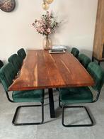 6 eetkamer stoelen donker groen velvet, Huis en Inrichting, Ophalen, Zo goed als nieuw, Overige kleuren, Vijf, Zes of meer stoelen