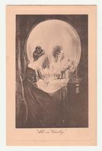Surrealisme.  Dame voor spiegel.   All is Vanity., Verzenden, Voor 1920, Ongelopen, Overige thema's