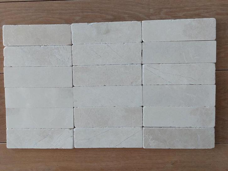 Prachtige marmeren tegeltjes 6 x 20 cm, Doe-het-zelf en Verbouw, Tegels, Nieuw, Wandtegels, Marmer, 20 tot 40 cm, Minder dan 20 cm