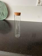 Cilindervaas van glas met kurken stop, Huis en Inrichting, Ophalen, Overige kleuren, Nieuw, Glas