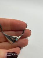 A605 Prachtige zilveren ketting met opaal hanger, Ophalen of Verzenden, Met edelsteen, X, Zilver