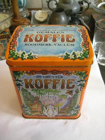 blik de gruyter koffie met afbeeldingen koffieplantage beschikbaar voor biedingen