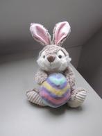 ZD Trading bruin gemèleerd pluche konijn knuffel + pastel ei, Ophalen of Verzenden, Nieuw, Konijn