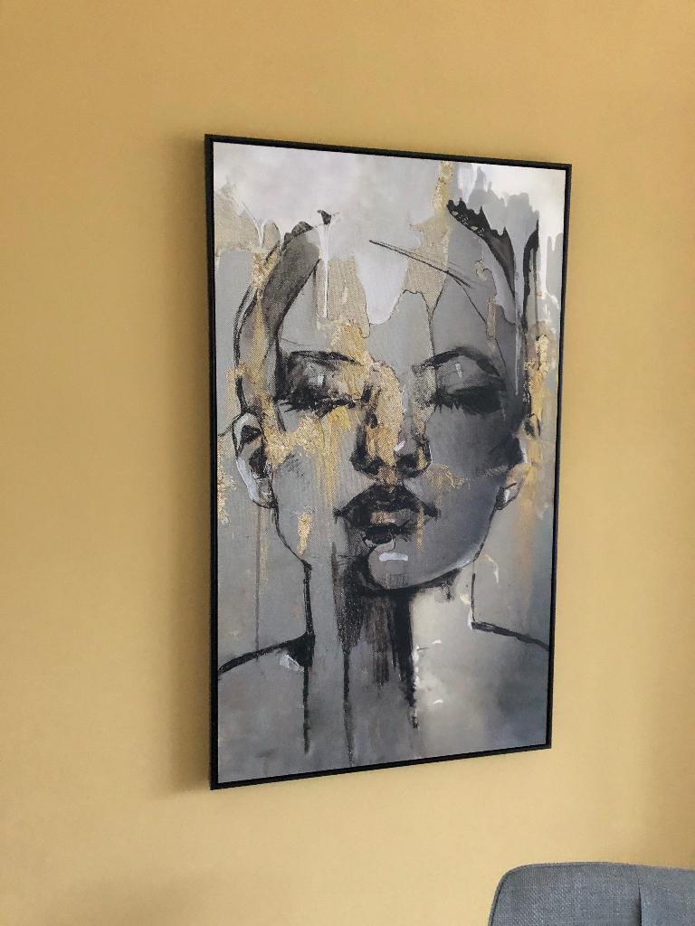 Groot schilderij,portret vrouw., Antiek en Kunst, Ophalen