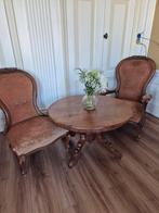Vintage fluwelen stoelen en tafel, Antiek en Kunst, Ophalen