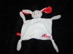 bonbebe wit met rood nieuw knuffeldoekje kroeldoekje  konijn, Ophalen of Verzenden, Nieuw, Konijn