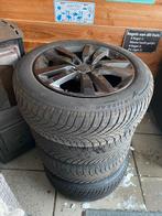 Winterbanden 205/55-16 met zwarte velgen, Gebruikt, 16 inch, 205 mm, Winterbanden