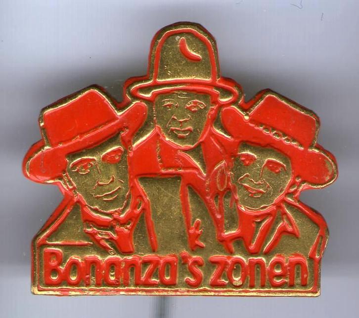 Bonanza zonen rood op koper TV/stripfiguur speldje ( R_065 ), Verzamelen, Speldjes, Pins en Buttons, Zo goed als nieuw, Speldje of Pin