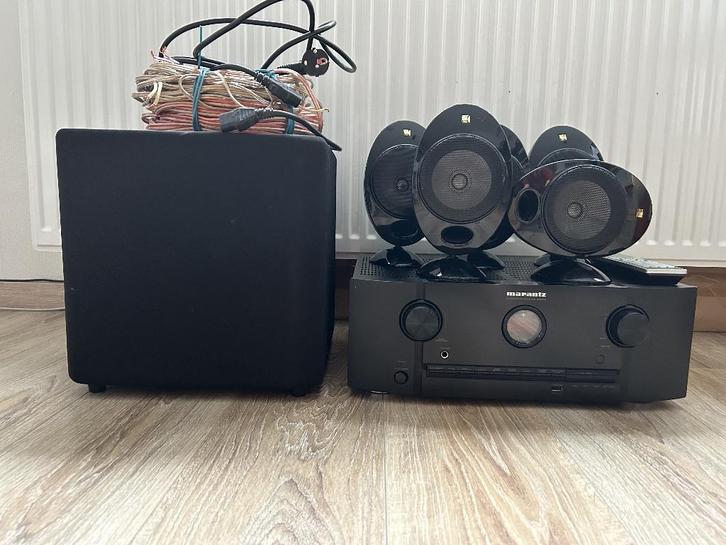 Marantz versterker + surroundsysteem, Audio, Tv en Foto, Versterkers en Receivers, Gebruikt, 5.1, 60 tot 120 watt, Marantz, Ophalen