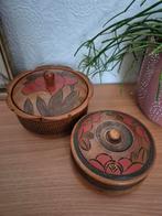 2 Amsterdamse school houten doosjes 1920 batik stijl., Ophalen of Verzenden