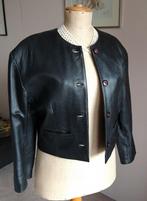 Jasje van leer, kleur zwart vintage, Verzenden, Zo goed als nieuw, Maat 42/44 (L), Zwart