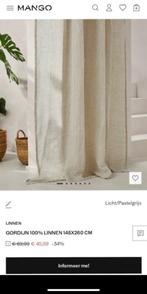 GEZOCHT!!! Linnen gordijnen van Mango Licht/Pastelgrijs, Huis en Inrichting, Stoffering | Gordijnen en Lamellen, 200 cm of meer