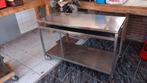 Rvs werktafel op wielen, Ophalen
