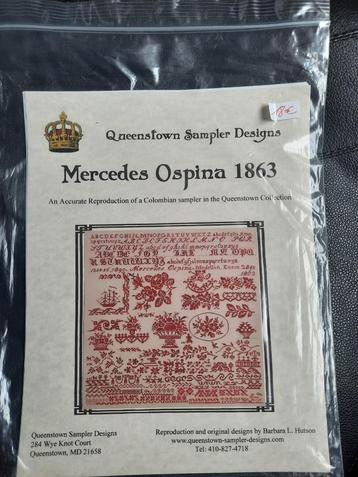 origineel patroon mercedes ospina 1863 queenstown sampler beschikbaar voor biedingen