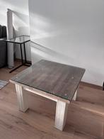 Salontafel en bijzettaffel, Huis en Inrichting, Tafels | Eettafels, Gebruikt, 100 tot 150 cm, Glas, Rechthoekig