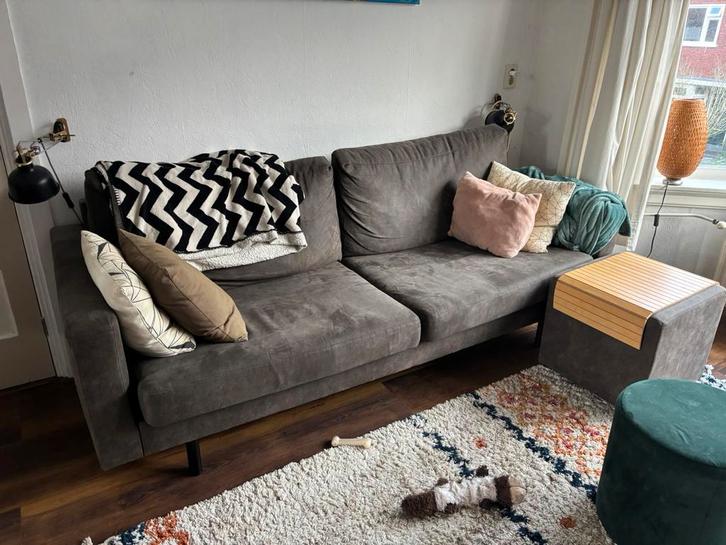 2,5 zits bank met hocker, Huis en Inrichting, Banken | Complete zithoeken, Gebruikt, Ophalen