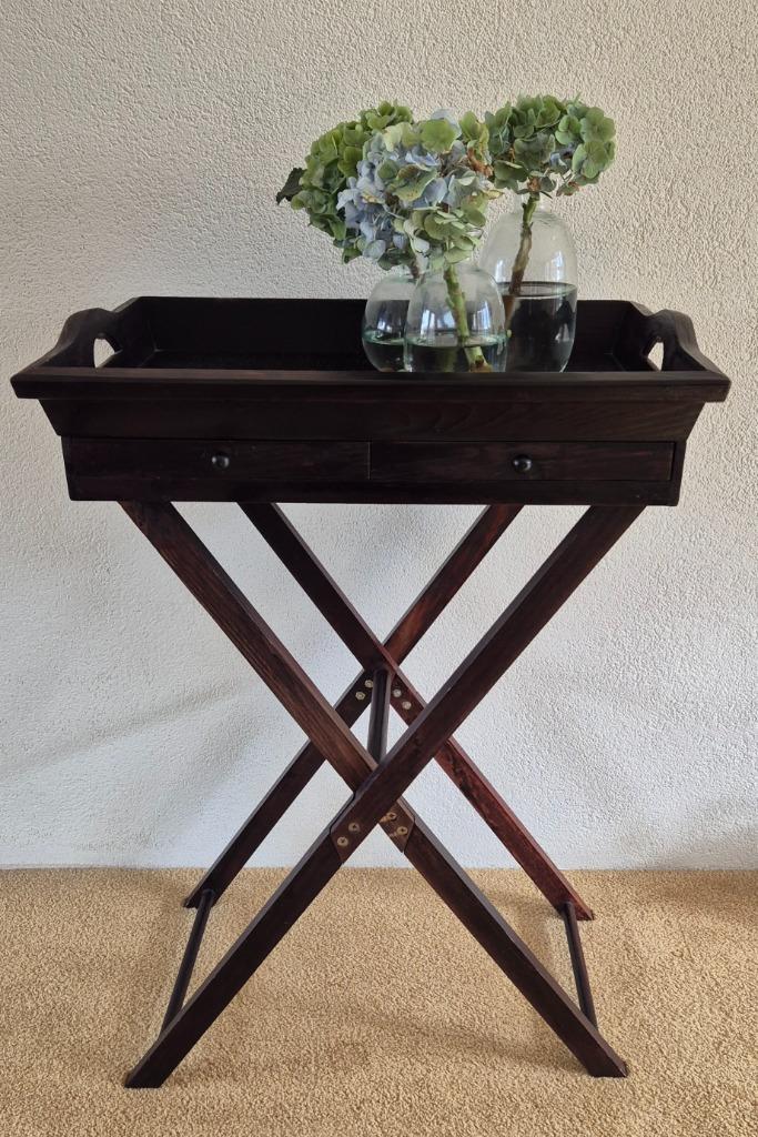 Buttlertray, Huis en Inrichting, Tafels | Sidetables, Zo goed als nieuw, Rechthoekig, Overige houtsoorten, Ophalen