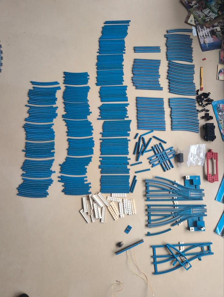 Vintage Blauwe Lego Rails Jaren 80 - Groot Lot!, Kinderen en Baby's, Speelgoed | Duplo en Lego, Gebruikt, Lego, Losse stenen, Ophalen of Verzenden