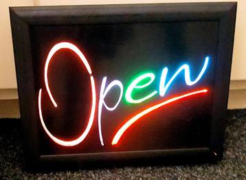 'Open' neon lichtbak verlichting 'open' beschikbaar voor biedingen