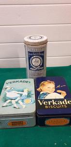 -	Verkade biscuits blikken retro, 3 stuks, Verzamelen, Blikken, Ophalen of Verzenden