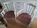 2 witte stoelen met panterprint, Huis en Inrichting, Gebruikt, Ophalen