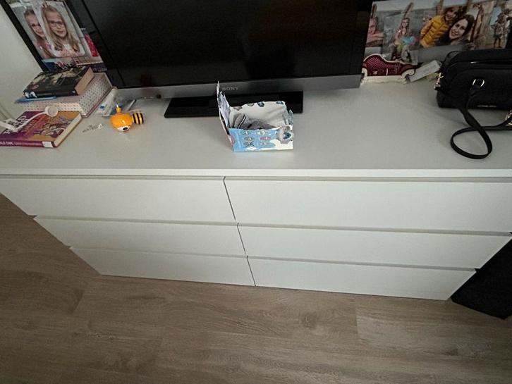 Ikea Malm ladekast wit - 6 lades, Huis en Inrichting, Kasten | Dressoirs, Gebruikt, 100 tot 150 cm, 25 tot 50 cm, Met lade(s)