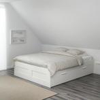 Ikea Brimnes twijfelaar bed 140x200, Huis en Inrichting, Ophalen, Gebruikt, Wit, 140 cm