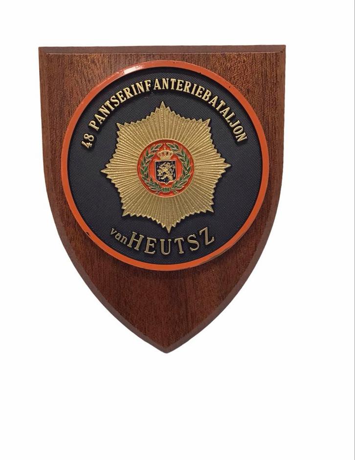 48 Pantserinfanteriebataljon van Heutsz Plaque, Verzamelen, Militaria | Algemeen, Landmacht, Embleem of Badge, Nederland, Ophalen of Verzenden