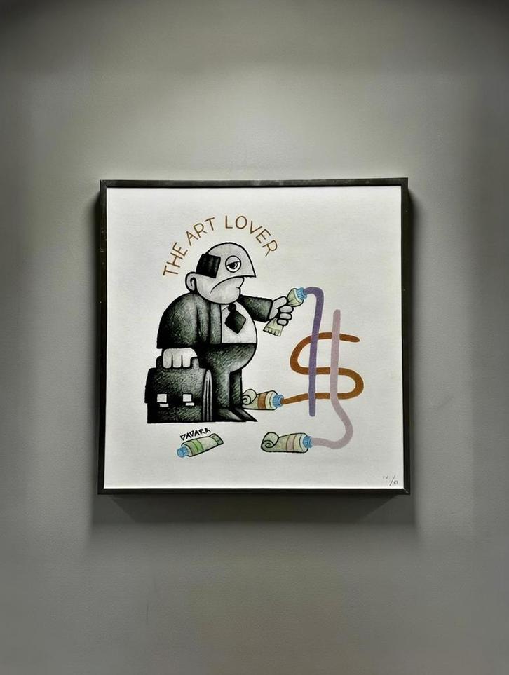 Dadara - “The Art Lover “ Greyman, Litho genummerd, Antiek en Kunst, Kunst | Litho's en Zeefdrukken, Ophalen of Verzenden