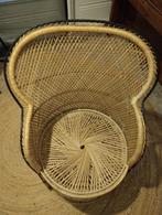 Vintage rotan stoel rieten pauwstoel, Huis en Inrichting, Stoelen, Ophalen, Gebruikt, Bruin, Eén