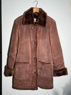 Vintage bruine lammy coat – maat 42, Bruin, Maat 42/44 (L), Ophalen of Verzenden, Zo goed als nieuw