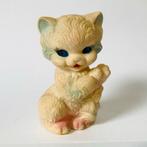Vintage Rubberen piepbeestje Katje 11cm, Ophalen of Verzenden, Gebruikt