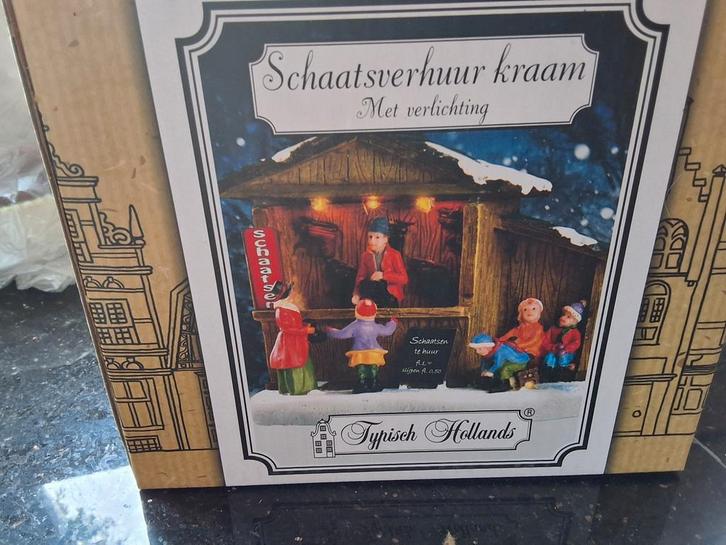 Kersthuisje Typisch Hollands, Schaatsverhuurkraam, kerst, Diversen, Kerst, Zo goed als nieuw, Ophalen of Verzenden