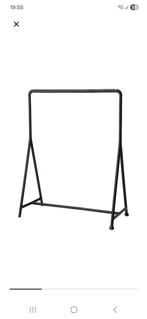 Zwart kledingrek, Ophalen, Met wielen, Zo goed als nieuw