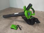 Greenworks 24227 Bladblazer Inclusief lader en accu -0305, Gebruikt, Ophalen of Verzenden, Greenworks, Met opvangzak