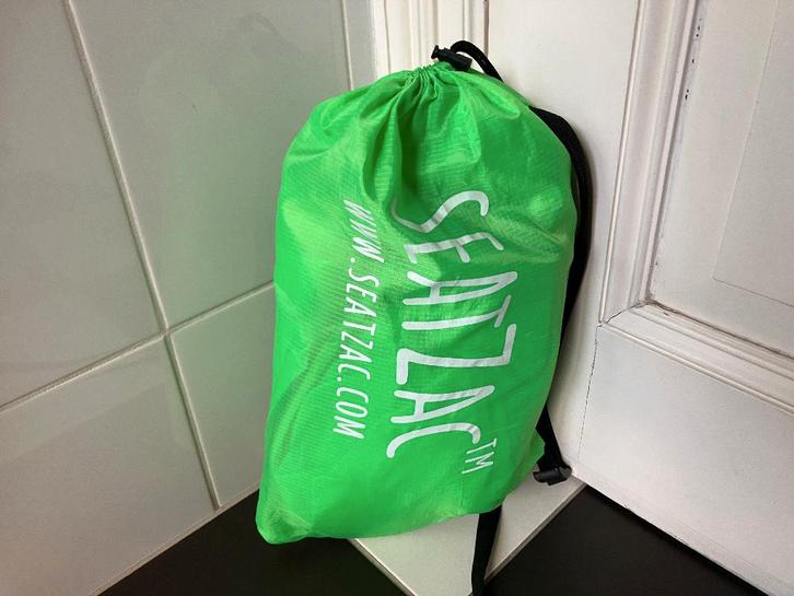 Mooie zitzak zitkussen SeatZac in hoes - groen - Zie foto’s, Huis en Inrichting, Zitzakken, Zo goed als nieuw, Zitzak, Groen, Ophalen of Verzenden