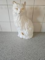Beeld witte poes wit met goud h.40 cm en br.28 cm., Verzamelen, Beelden en Beeldjes, Ophalen, Zo goed als nieuw, Dier