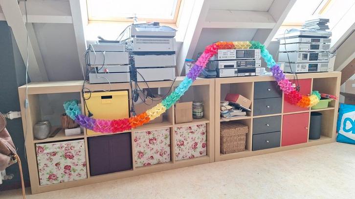 Kallax kast, 8 vakken, 3 stuks, Huis en Inrichting, Kasten | Boekenkasten, Gebruikt, 50 tot 100 cm, Minder dan 100 cm, 25 tot 50 cm