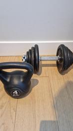 Verstelbare dumbbel (0,5, 1, 2 en 3 kg) + kettlebell 4kg, Ophalen of Verzenden, Gebruikt, Buik, Dumbbell
