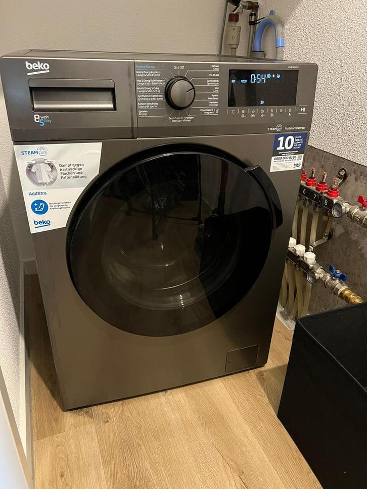Beko HTV8716XMST Wasmachine - Grijs, Witgoed en Apparatuur, Wasmachines, Nieuw, Voorlader, 8 tot 10 kg, 85 tot 90 cm, 1200 tot 1600 toeren