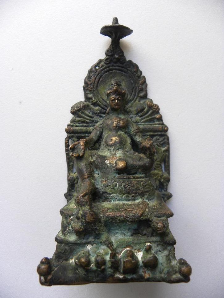 Antiek Javaans bronzen beeldje Hindoe god Kubera, Antiek en Kunst, Kunst | Niet-Westerse kunst, Ophalen of Verzenden